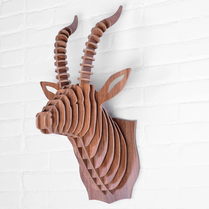 Высококачественная искусственная 3D головоломка в виде головы козы 64 см|home