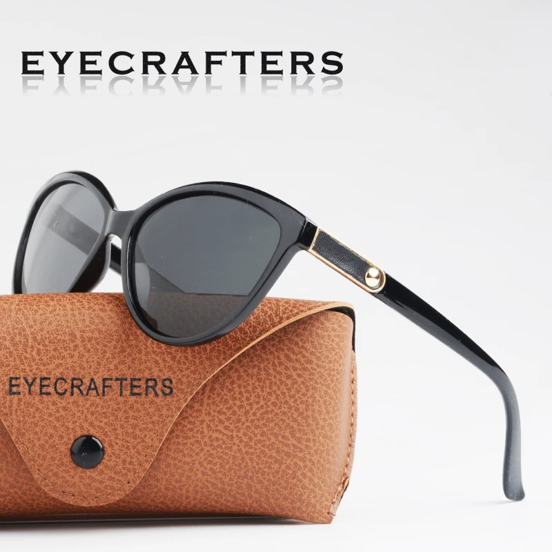 Солнцезащитные поляризационные очки для женщин кошачий глаз большие Роскошные