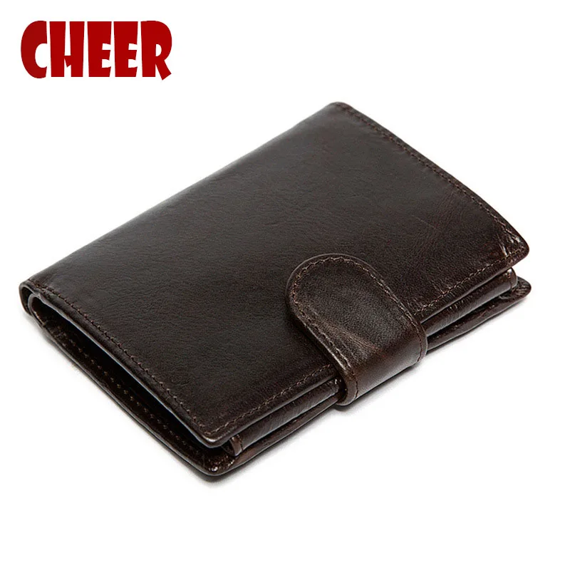 Мужской короткий кошелек из натуральной кожи 3 сложения зажим для денег нож