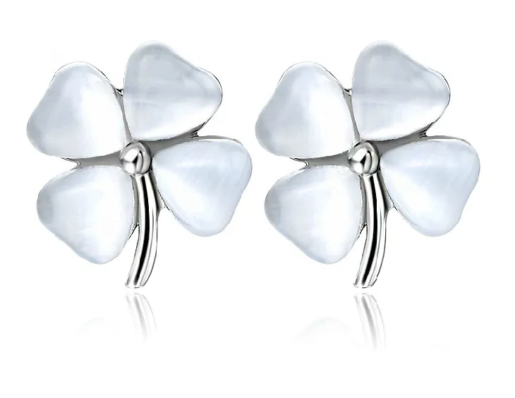 Женские серьги гвоздики с австрийским кристаллом 4 листа|leaf clover earrings|earrings studclover