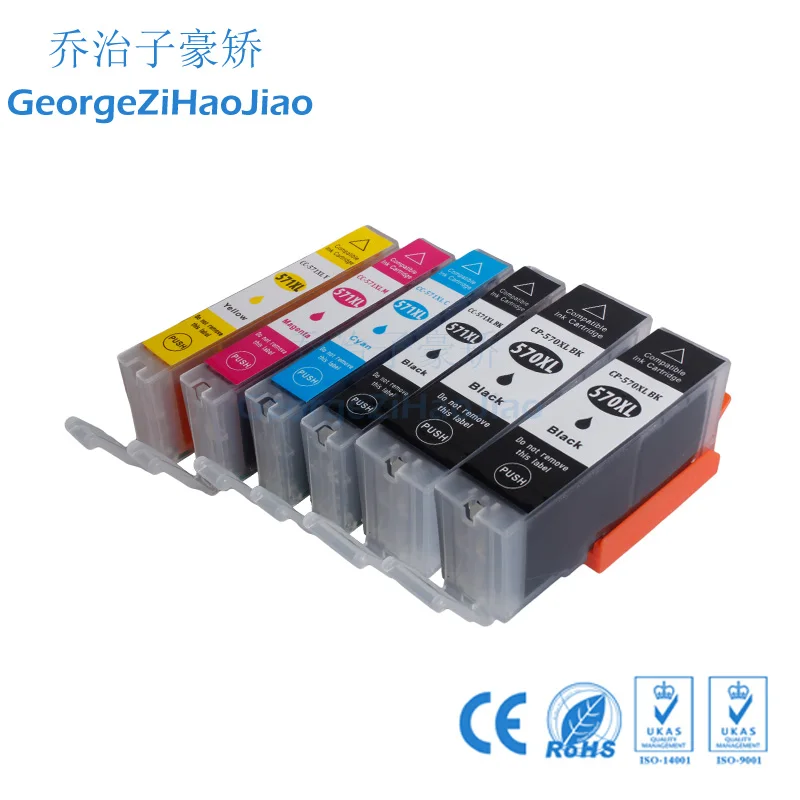 6 шт. 570XL совместимые картриджи для Canon TS9050 TS 9055 8050 8051 8052 MG7750 8053 7751 7752 7753 |