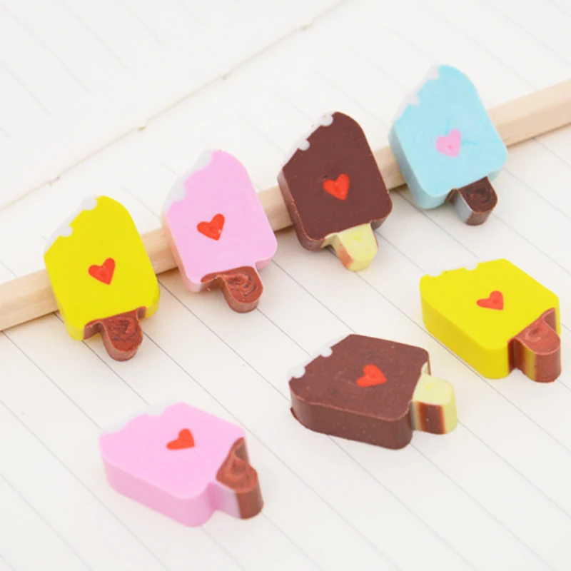 5 шт./пакет Цвет мороженое Ластик креативные Канцтовары для детей мультяшный