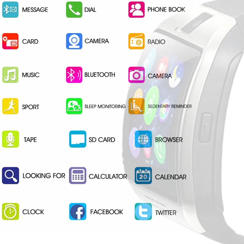 Смарт часы Ataliqi Q18 для мужчин с поддержкой TF sim карты Push сообщение ответ на вызов