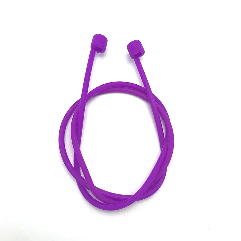 Purple Ремешок для наушников для Airpods анти-потеря ремень веревка для Bluetooth наушники силиконовый шнур-кабель - Цвет: Purple
