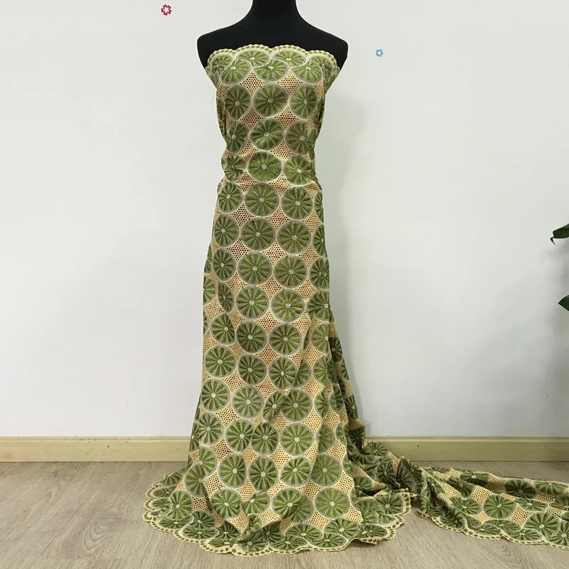 Оливково-зеленое кружево швейцарская вуаль кружева в Швейцарии voil африканские