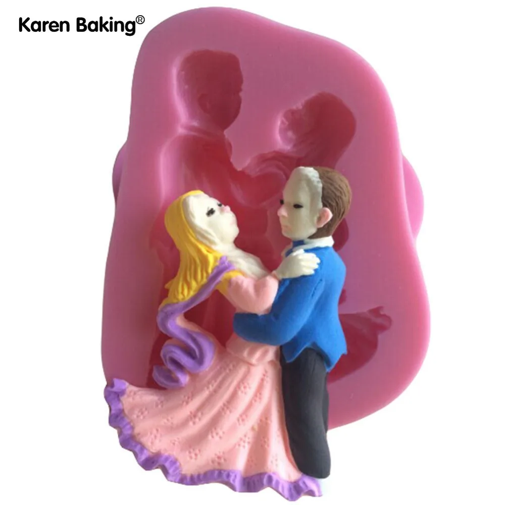 Очаровательная форма для женщин и мужчин танцев 3D силиконовая тортов