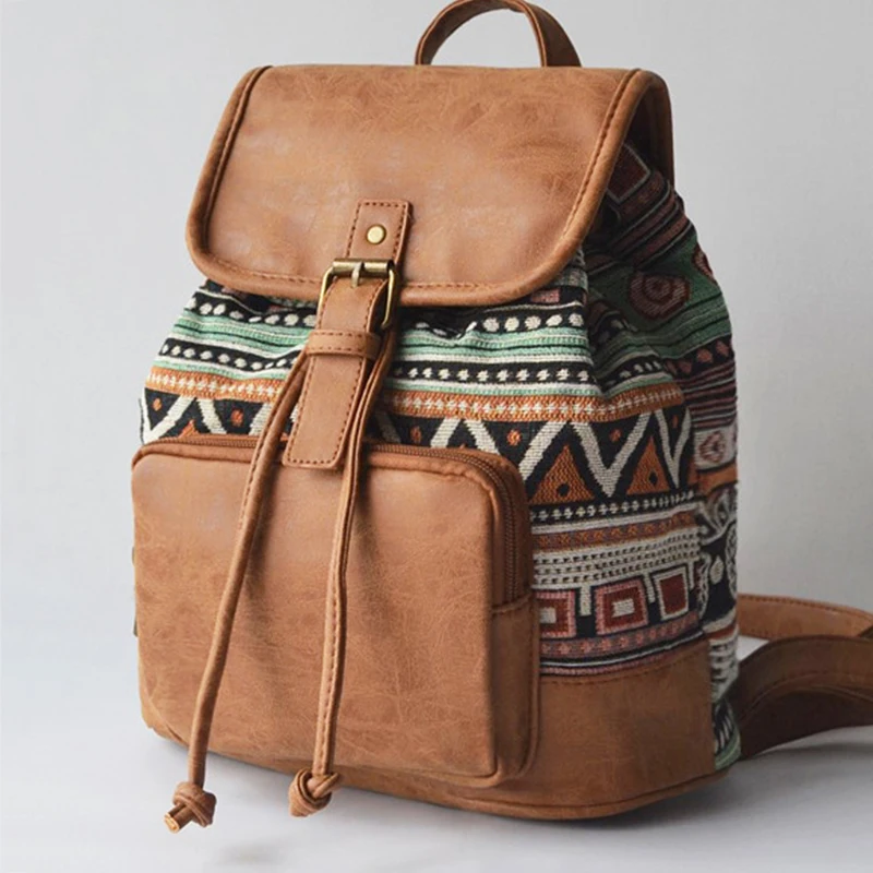 Национальный женский рюкзак Mochila Fashion Ruckssack для девочек винтажный через плечо