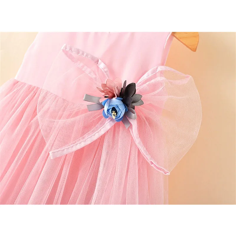 BibiCola 2018 kids girls dress frock wedding clothing print summer beach style children new princess birthday party clothes | Детская