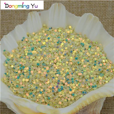 Brilliant Golden 20000pcs(50g) 3mm Star Shape Loose Sequins Glitter Paillette Sewing,Wedding Craft DIY Garment Accessorie Nail Beauty - Цвет: Brilliant Golden