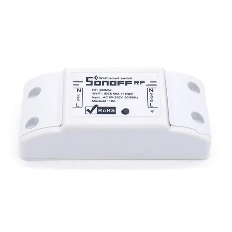 1ch sonoff РФ Wi-Fi Беспроводной Smart Switch 90 В 110 220 AC 10A с 433 мГц Дистанционное управление