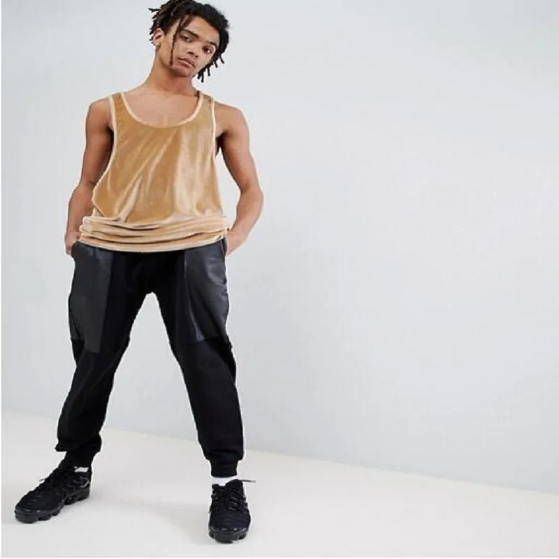 Мужской бархатный жилет высокого качества 2018 весна/лето сплошной цвет