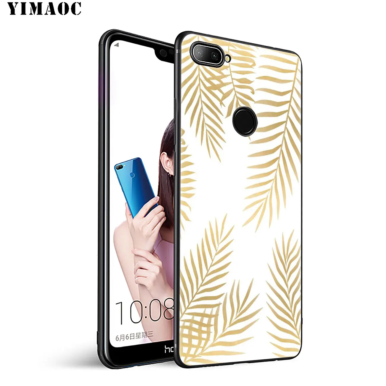 Мягкий чехол YIMAOC для Huawei Honor 20 Pro 8C 8X 8 9 9X 10 Lite 7X 7A с зеленым клевером листьями
