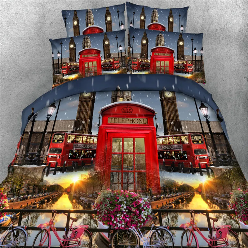 Набор пододеяльников 3d для телефона/автобуса/астронавта 4 шт. без заполнения