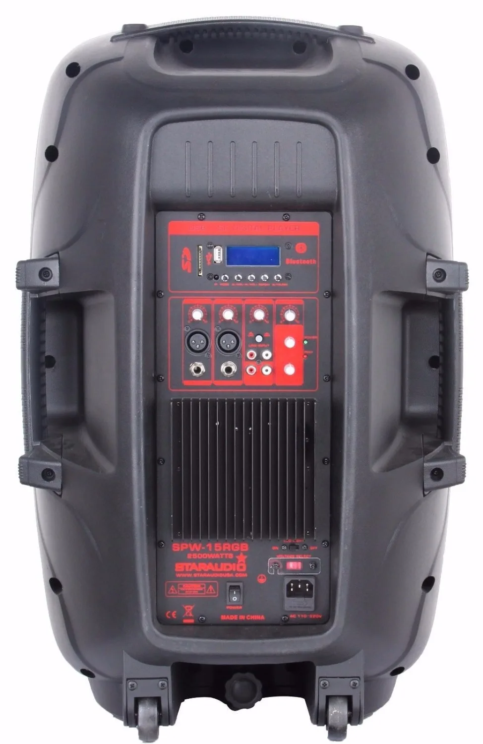 2 STARAUDIO PA DJ этап 15 дюймов 2500 Вт работает BT SD RGB Динамик s W/2 стоит проводной микрофоны
