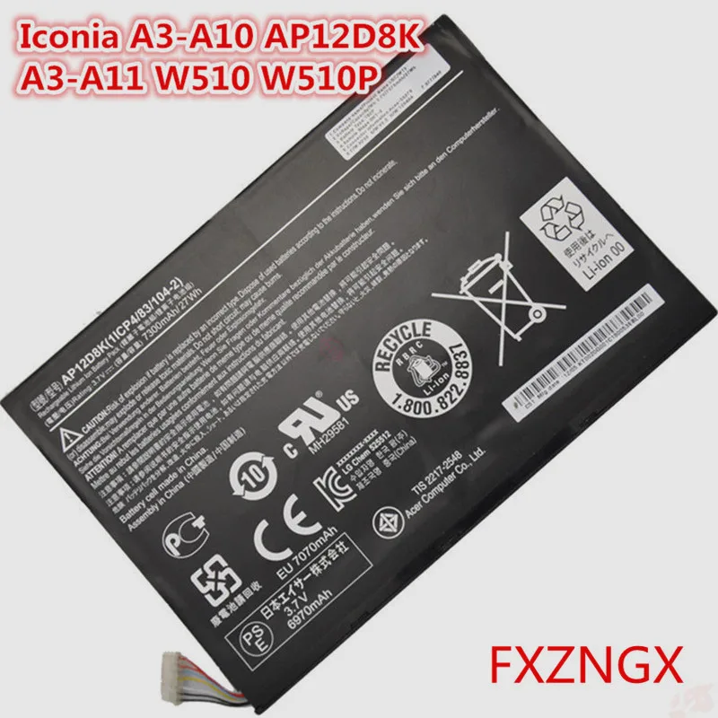 3 7 V 27Wh натуральная AP12D8K Батарея для Acer Iconia Tab A3 A10 W510 W510P W501 W501P P3 171|Комплекты