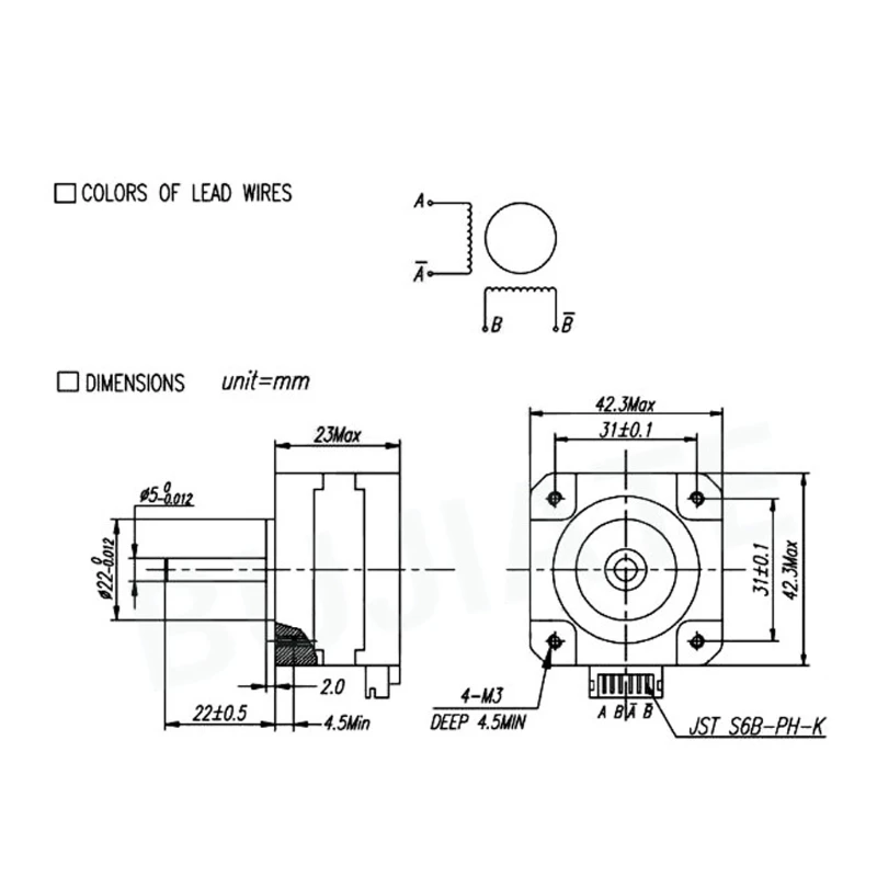 

3D printer parts Titan Step motor for Titan Extruder 3D printer extruder 42x42x23mm