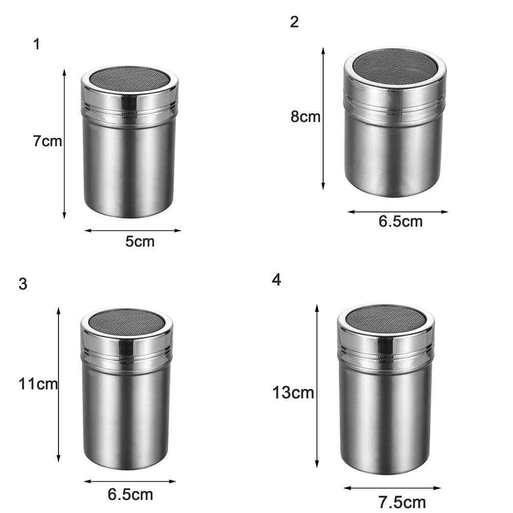1PC Stainless Steel Chocolate Shaker Cocoa Flour Coffee Sifter Lid Cooking Tools Accessories Pastry Seasoning Box | Дом и сад