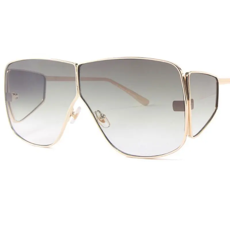 Большие желтые солнцезащитные очки модные женские с большой оправой для мужчин и