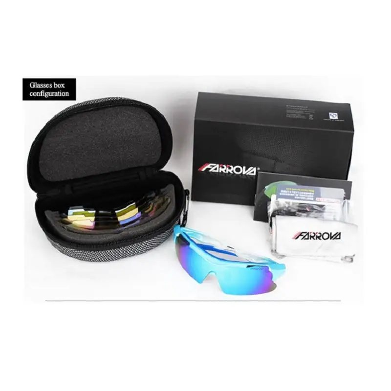 Farrova Polarized Cycling Sunglasses Men Women Eyewear Motorcycle Glasses Bike Sports Goggles 5 Lens for Hiking Fishing | Спорт и