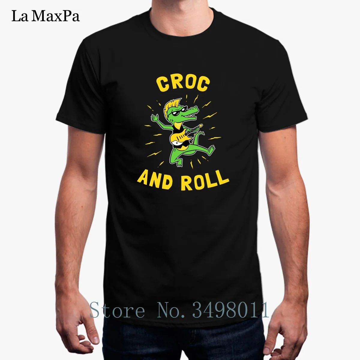 Новая мужская футболка Croc And Roll летняя забавная с круглым вырезом Мужская одежда
