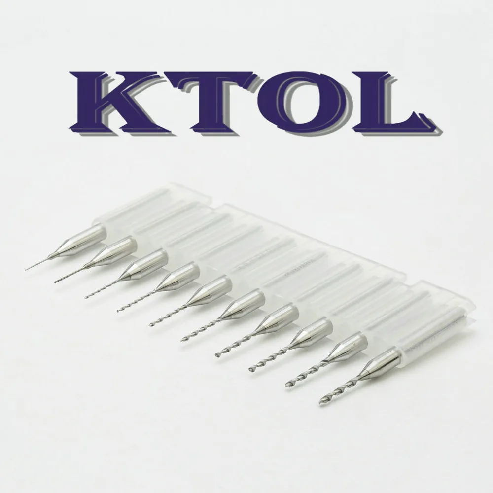 KTOL 0 1 мм карбидные Мини CNC PCB Сверла Фрезы Инструменты фрезы Набор фрез 10 шт.|milling