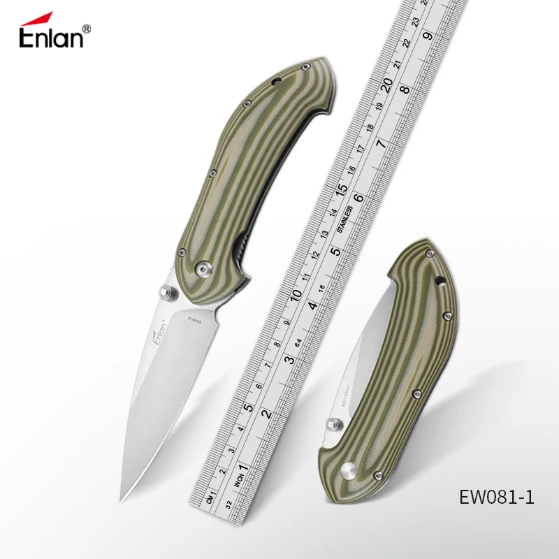 Открытый нож ENLAN Тактический Походный для выживания складные ножи 8cr13mov лезвие G10