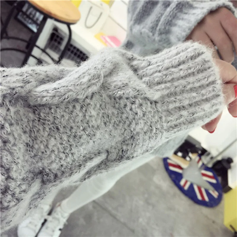 2019 Winter Women Turtleneck Oversized Sweaters Sleeves Loose Comfy Pullovers Solid Colors Sweater Tops | Женская одежда