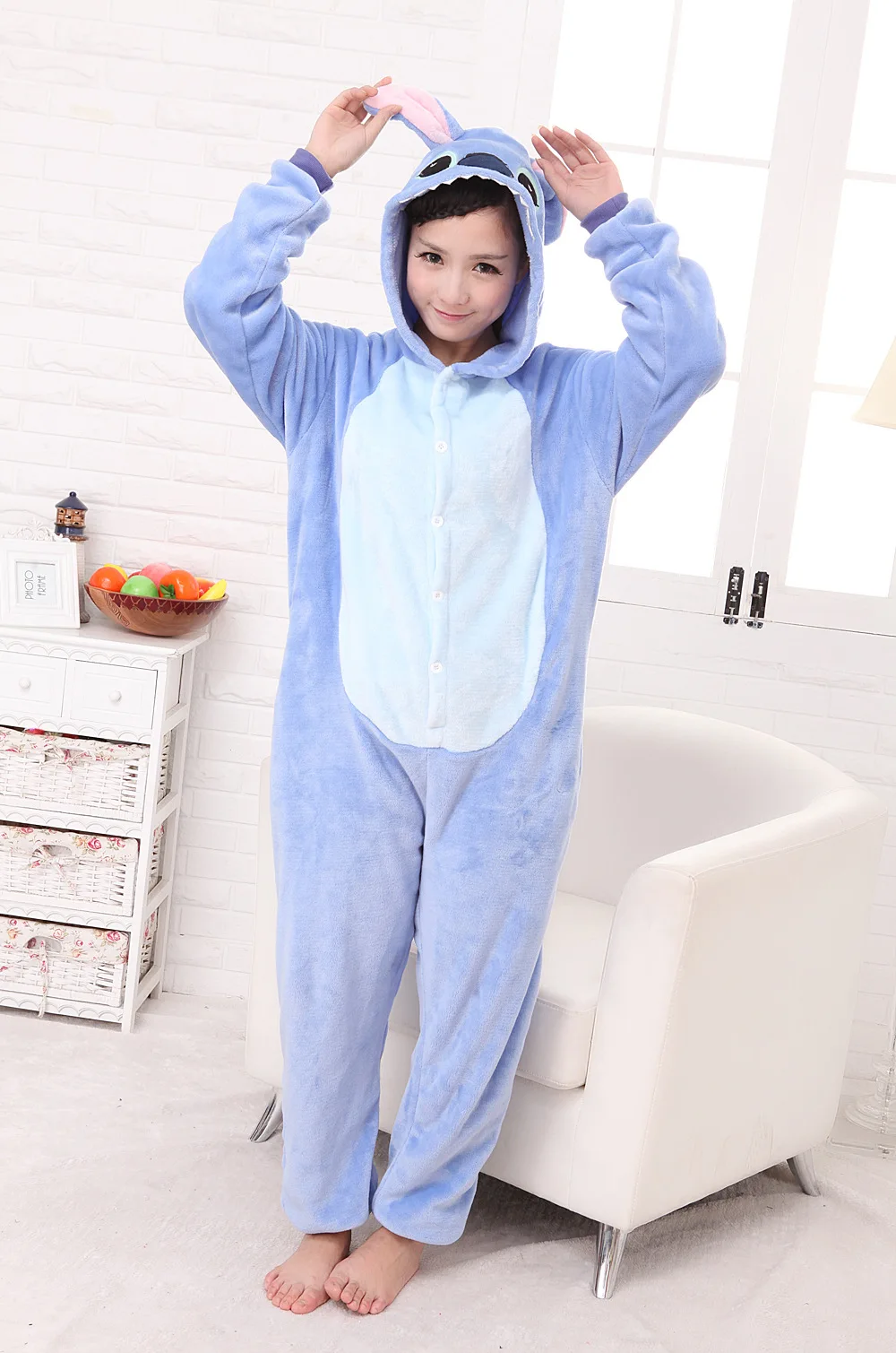 Аниме Синий Ститч кигуруми Комбинезоны Косплей футы цельные пижамы Onesie розовый Ститч костюм флисовые комбинезоны для мужчин и женщин