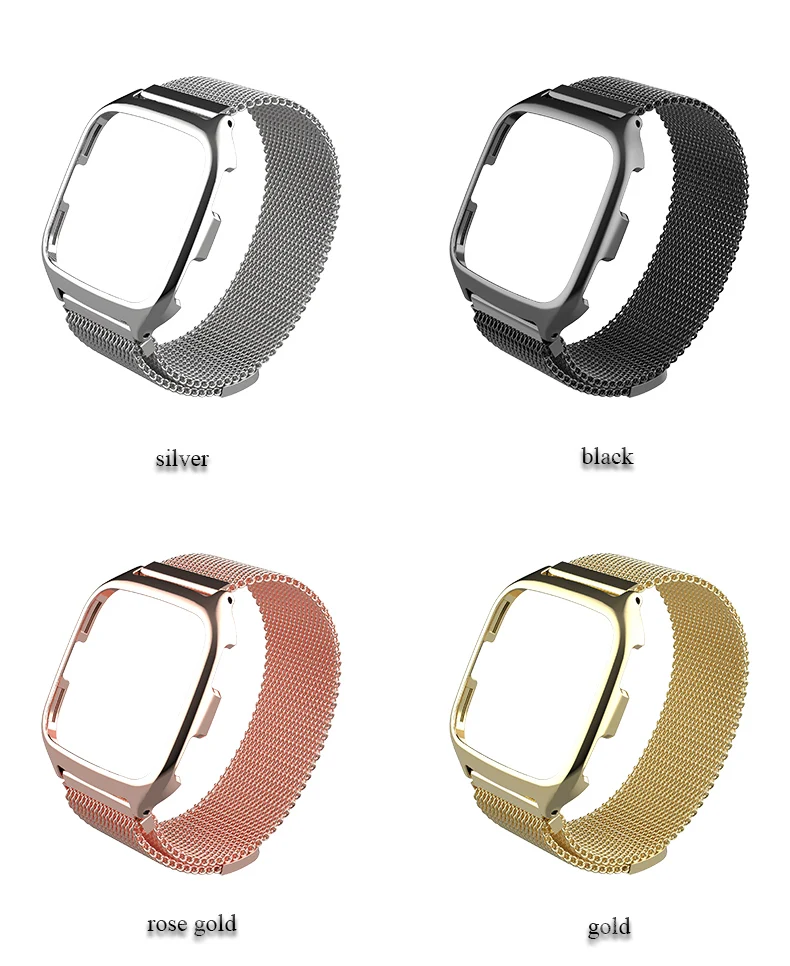 Металлический ремешок для Fitbit Versa ремешок из нержавеющей стали Milanese Loop браслет для fit bit versa браслеты