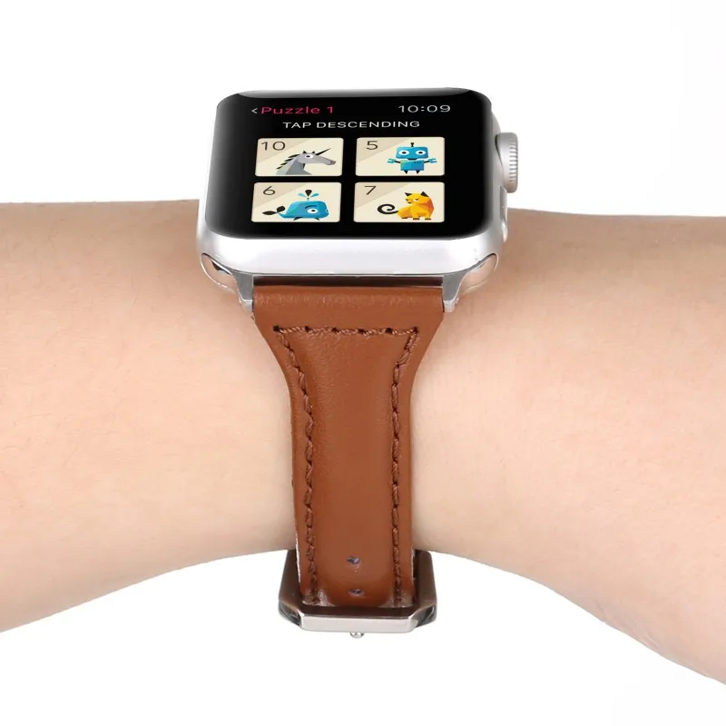 Аксессуары для часов Ремешок для Apple Watch Band 44 мм 42 мм и Apple Watch ремешок из натуральной кожи 40 мм 38 мм браслет для iwatch