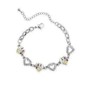 

Brand Love Strand Bracelet Heart Pulseras Jewellery Women Best Friends Crystals from Swarovski Bijoux Charm Jewrly