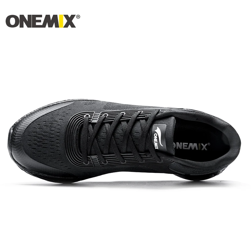 ONEMIX Black men's top outdoor sports shoes soft lightweight men sneakers  Trainers Prevent Sideslip Nice Running Shoes