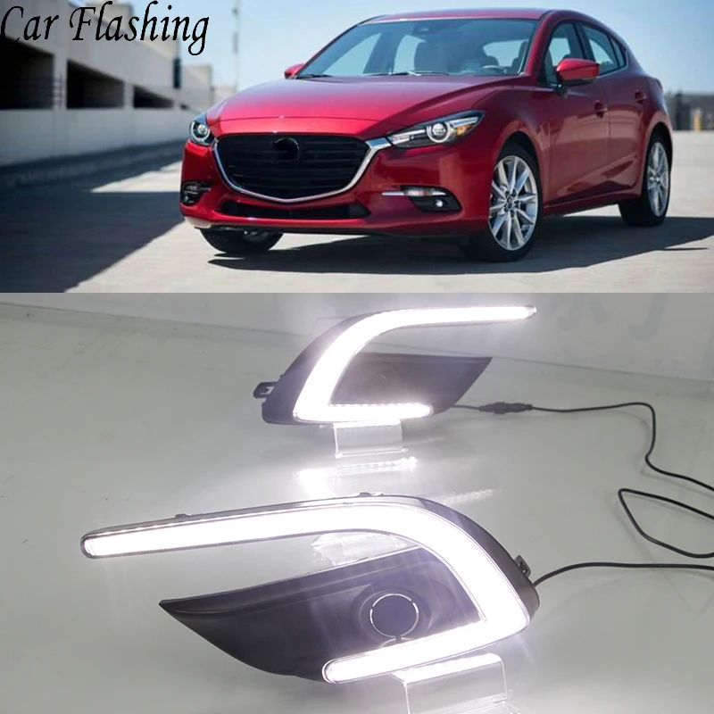 Автомобильные мигающие дневные ходовые огни для Mazda 3 Mazda3 Axela 2017 2018 светодиодный