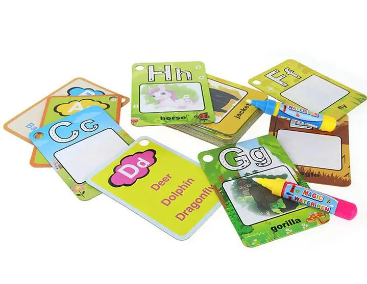 26 букв английские слова карты фонетики карманные дети Монтессори обучения
