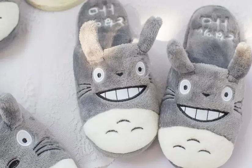 Totoro/женские/мужские домашние тапочки на плоской подошве с милым мультяшным котом