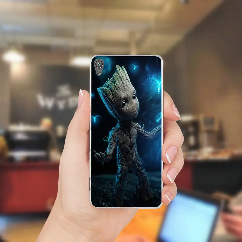 Малыш Грут работа для sony Xperia Z Z1 Z2 Z3 Z4 Z5 компактный Премиум M2 M4 M5 E3 E5 t3 XA мягкие ТПУ