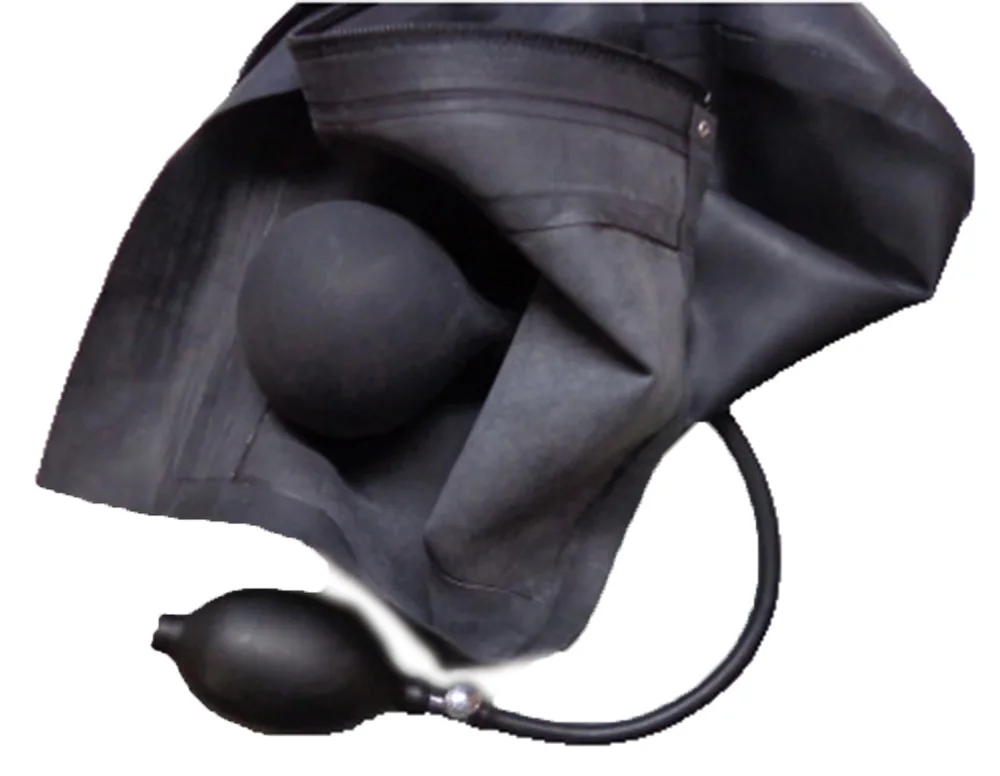 Black S size Латексные костюмы маски-капюшоны w черная молния рот Материал мяч infatable - Цвет: Black S size