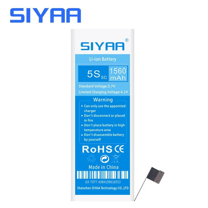 Оригинальный аккумулятор для телефона SIYAA iPhone 5S 5GS 5C сменные батареи большой