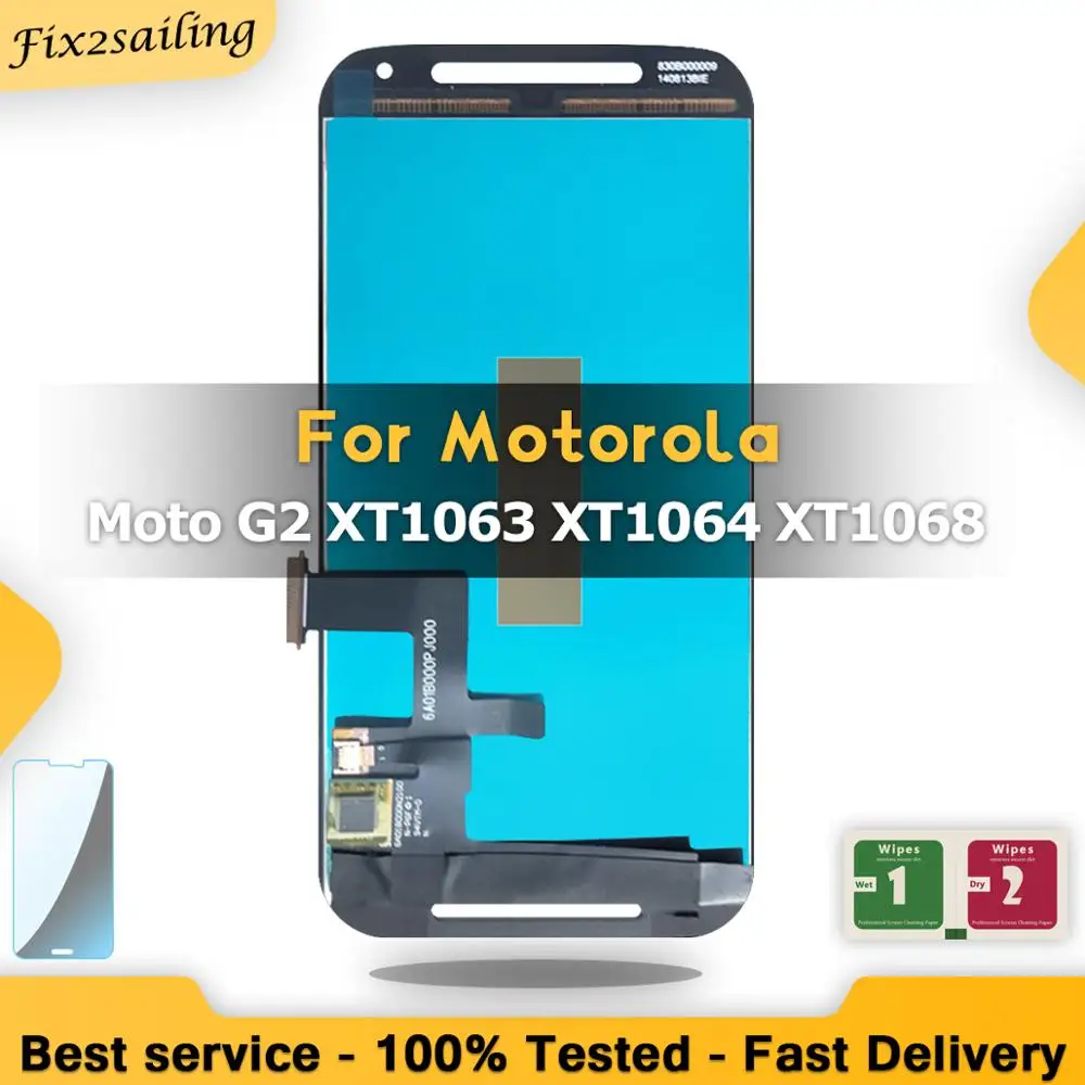 100% протестированный ЖК-экран сенсорный дигитайзер сборка Замена для Motorola MOTO G2 2nd