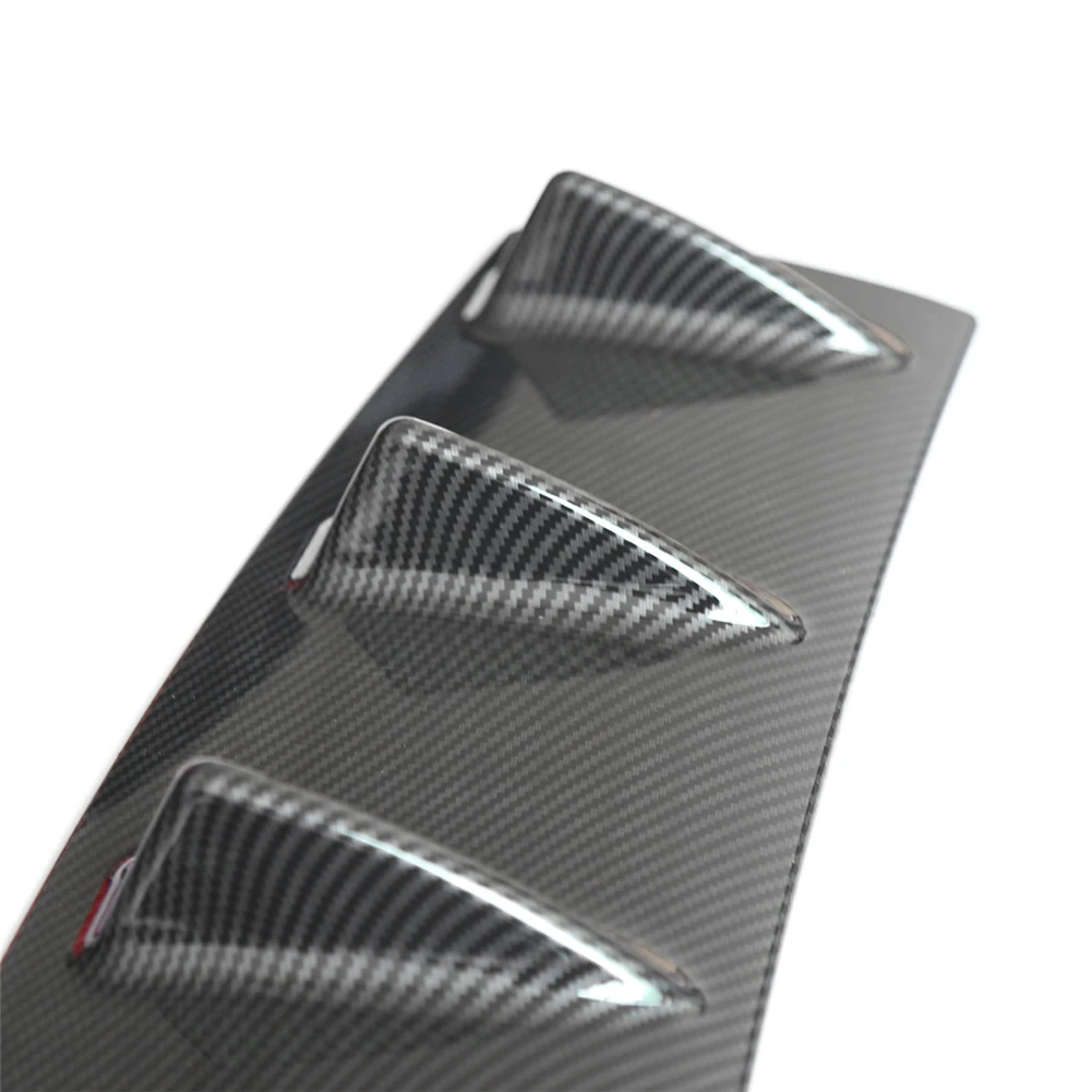 

Car Rear Shark Fin 7 Wing Lip Diffuser 33"x6" Bumper Spoiler Carbon Universal