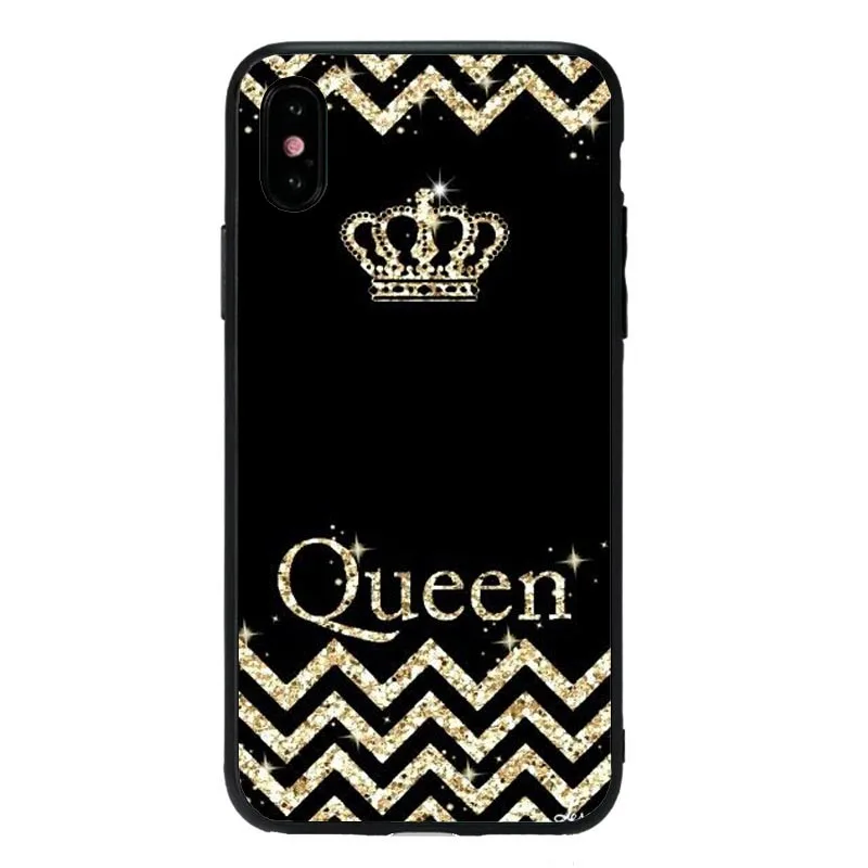Мягкий ТПУ чехол Queen King Crown для iPhone 6 силиконовый телефона Модный iPhone6 6sPlus 7Plus 8 8Plus 5S