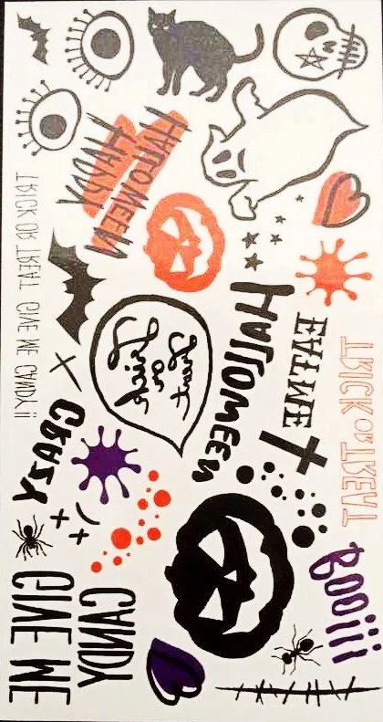 2pcs/lot Halloween temporary tattoo Wound Bat Sex Cat Black Red Party Sticker Men Women Make Up Beauty | Красота и здоровье