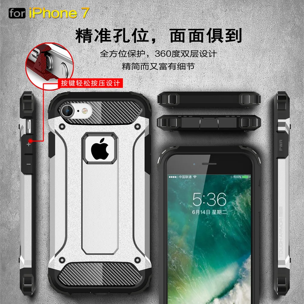 Чехол для телефона Apple iPhone 7 8 Hybrid Shockproof Armor Phone Case iPhone7 Bumper Cover iPhone8 Soft TPU and Hard PC Dual Protector Fundas on.