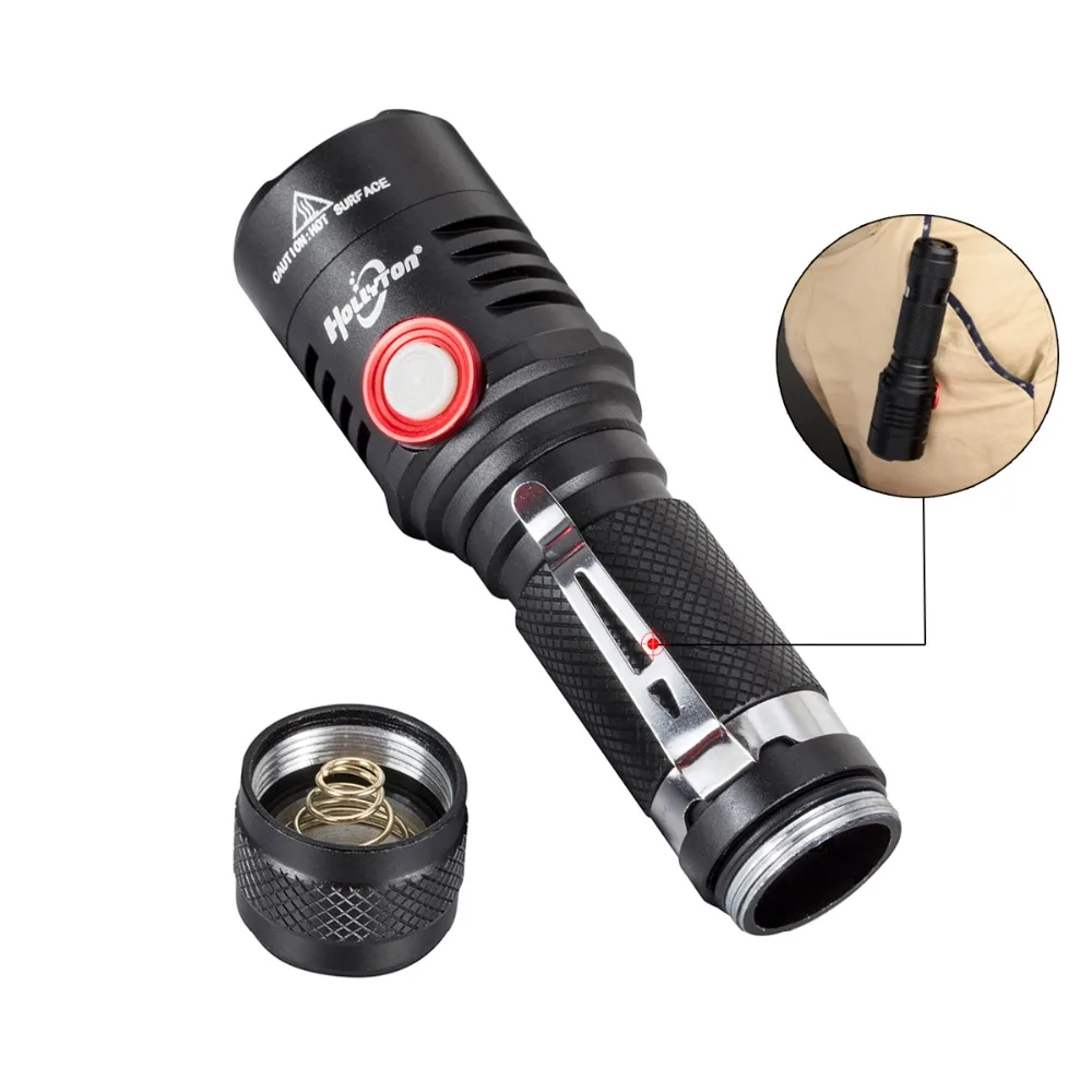 Mini Brightness Stepless Dimming CREE LED T6 Flashlight 18650 USB Rechargeable Torch for Bicycle Riding Camping | Освещение