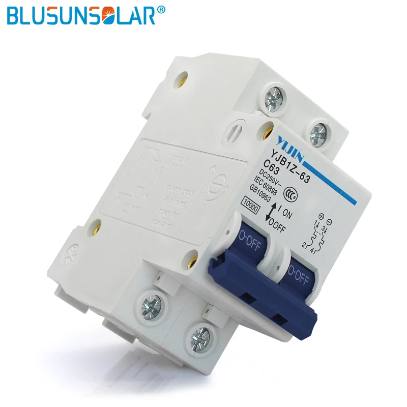 Высокое качество 5 шт./лот 2P 63A DC250V MCB Солнечный фотоэлектрический (pv) солнечный Dc