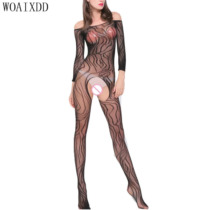 

Women Bodystocking Lace Sexy Costumes One Piece Lingerie Bodysuit Halter Sheer Women Teddy Nightwear Body Lingerie