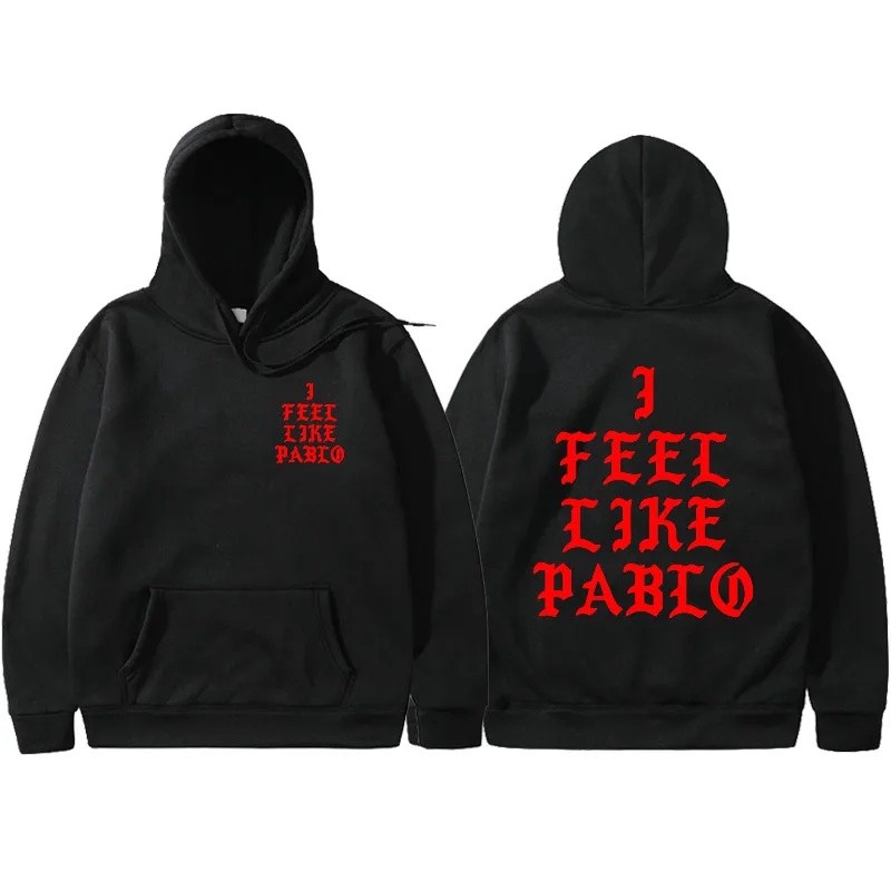 Весна, Kanye West, толстовки с капюшоном I FEEL LIKE PABLO, толстовки с капюшоном для мужчин в стиле хип-хоп, для влюбленных, уличная одежда, красные, с буквенным принтом, черные толстовки с капюшоном - Цвет: black