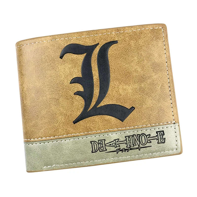 Аниме DeathNote тиснение Логотип кошелек Кожаные мужские кошельки carteira из