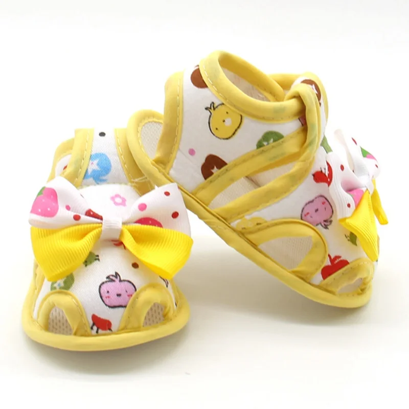 

Summer Lovely Newborn Baby Girls Cute First Walkers Bow-knot Printed Princess Style Breathable Shoes Prewalkers 0-18M X24