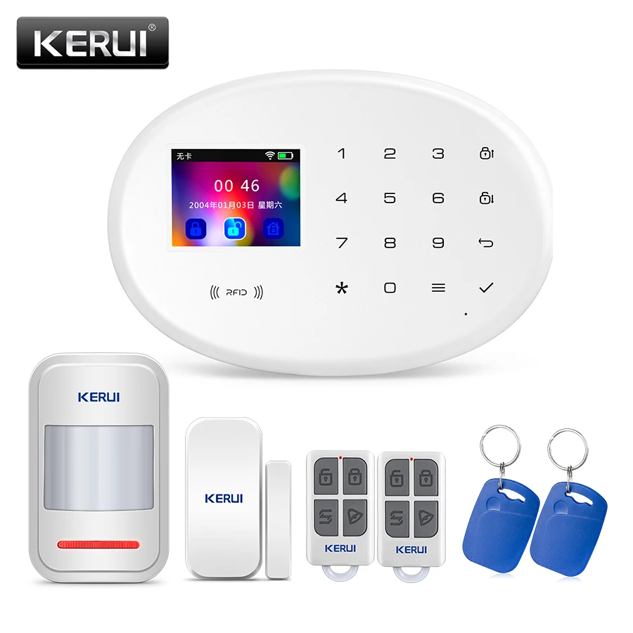 KERUI W20 Беспроводная 2 4 дюймовая сенсорная панель WiFi GSM домашняя охранная